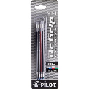 image:imagePILOT Dr Grip 41 MultiFunction Ballpoint Ink Refills Fine Point BlackRedBlueGreen Inks Assorted Colors4 Count Pack of 1 77154Ink Refills