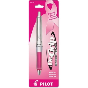 image:imagePILOT Dr Grip Center of Gravity Refillable amp Retractable Ballpoint Pen Medium Point Charcoal Grip Black Ink Single Pen 36180SilverPink