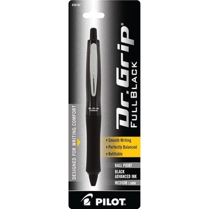 image:imagePILOT Dr Grip FullBlack Refillable amp Retractable Ballpoint Pen Medium Point Black Ink Single Pen 36193 Ideal for School Journaling amp Office Writing1 Count Pack of 1