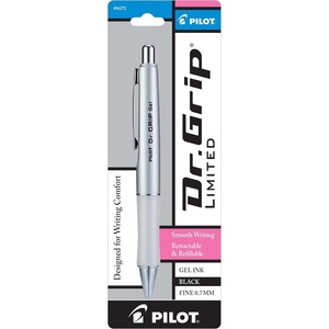 image:imagePILOT Dr Grip Limited Refillable amp Retractable Gel Pen Fine Point Black Ink Single Pen  Ideal for School Journaling amp Office WritingSilver