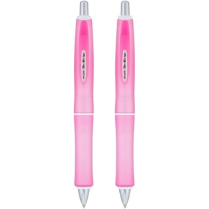 image:imagePilot Dr Grip Frosted Refillable amp Retractable Ballpoint Smooth Writing Pens Medium Point Purple Barrel Black Ink 10mm Pack of 2Pink Barrel