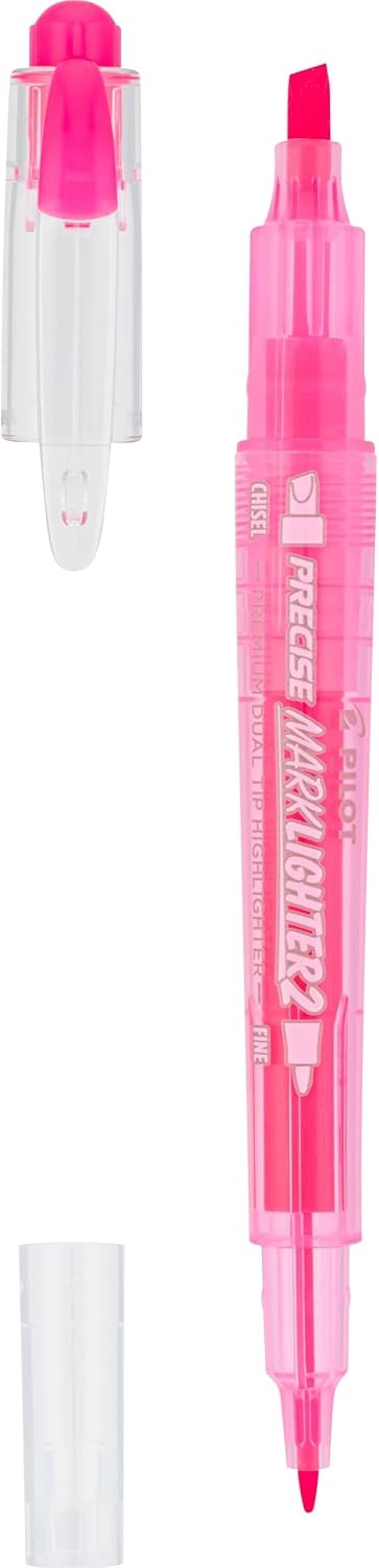image:imagePilot Precise Marklighter2 Dual Tip Highlighters Broad Chisel and ExtraFine Bullet Point Tips Assorted Colors Pack of 1014Pack