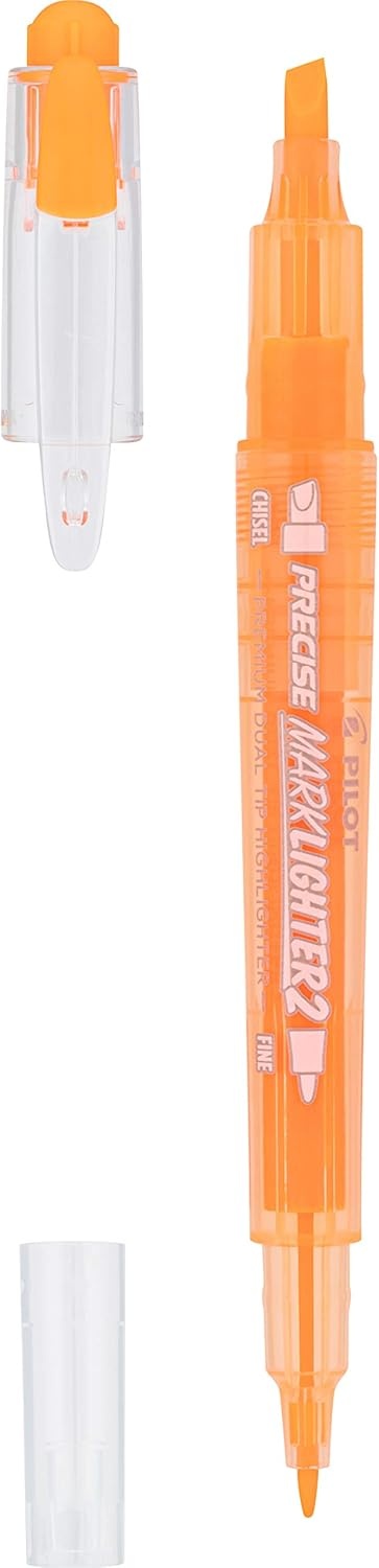 image:imagePilot Precise Marklighter2 Dual Tip Highlighters Broad Chisel and ExtraFine Bullet Point Tips Assorted Colors Pack of 1036Pack
