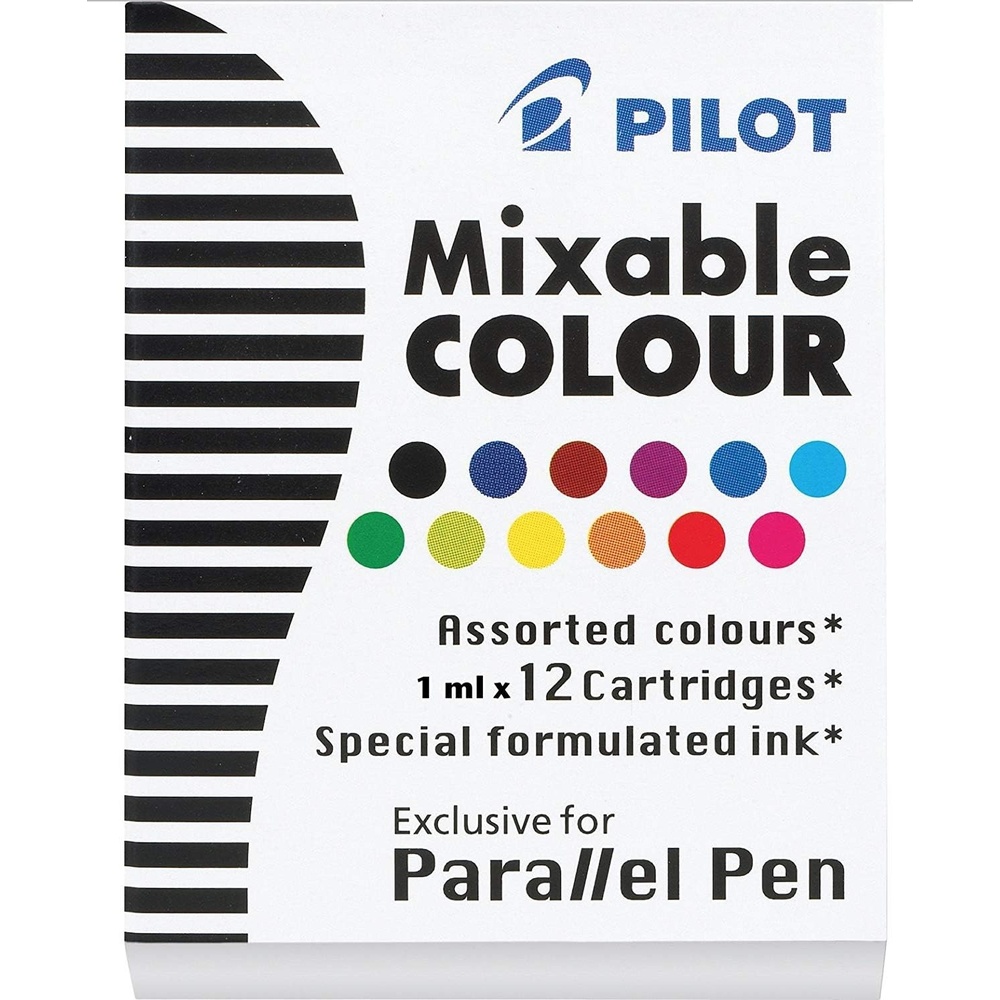 image:imagePILOT Parallel Mixable Color Ink Refills for Calligraphy Pens 12 Colors 12Pack 77312Assorted