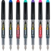 image:imagePilot Precise Varsity PreFilled Fountain Pens for Writing Medium Point Stainless Steel Nib BlackBlueRedPinkGreenPurpleTurquoise Ink 10mm 7PackBlackBlueRedPinkGreenPurpleTurquoise
