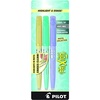 image:imagePilot FriXion Light Pastel Erasable Highlighters Chisel Tip Pack of 3 Pastel Yellow Green amp Purple