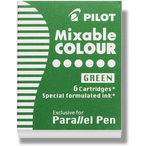 image:imagePILOT Parallel Mixable Color Ink Refills for Calligraphy Pens 12 Colors 12Pack 77312Green