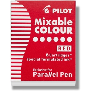 image:imagePILOT Parallel Mixable Color Ink Refills for Calligraphy Pens 12 Colors 12Pack 77312Red