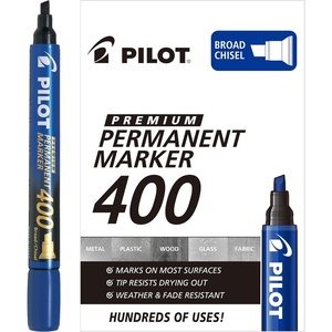 image:imagePILOT Premium 400 Permanent Markers Broad Point Chisel Tip Black Ink Box of 12 SA4BLKBlue