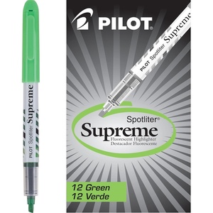 image:imagePILOT Spotliter Supreme Fluorescent Highlighters Chisel Tip Yellow 12Pack 16008Green