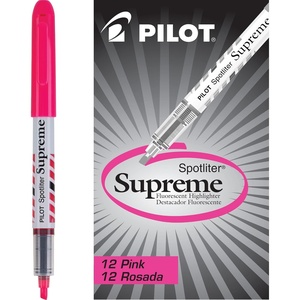 image:imagePILOT Spotliter Supreme Fluorescent Highlighters Chisel Tip Yellow 12Pack 16008Pink