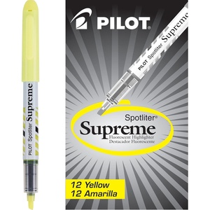 image:imagePILOT Spotliter Supreme Fluorescent Highlighters Chisel Tip Yellow 12Pack 16008Yellow