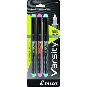 image:imagePilot Precise Varsity PreFilled Fountain Pens for Writing Medium Point Stainless Steel Nib BlackBlueRedPinkGreenPurpleTurquoise Ink 10mm 7PackGreenPinkTurqouise