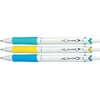 image:imagePILOT Acroball PureWhite Advanced Ink Refillable amp Retractable Ball Point Pens with PinkPurpleOrange Inks Accents Fine Point Black Ink 3Pack 31859BlueLimeTurquoise Accents