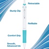 image:imagePilot Acroball PureWhite Advanced Ink Refillable amp Retractable Ball Point Pens with Silver Accents Fine Point Ballpoint Pens Black Ink 07mm 14PackAssorted Accents