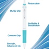 image:imagePilot Acroball PureWhite Advanced Ink Refillable amp Retractable Ball Point Pens with Silver Accents Fine Point Ballpoint Pens Black Ink 07mm 14PackAssorted Accents