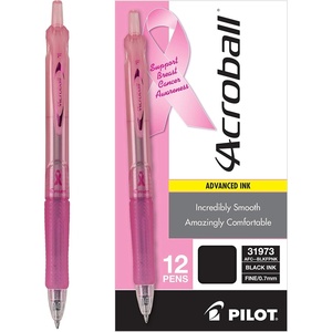 image:imagePilot Acroball Colors Advanced Ink Refillable amp Retractable Pens Ball Point Pens Fine Point Pink Ink 07mm 12CountPink