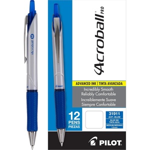 image:imagePilot Acroball Colors Advanced Ink Refillable amp Retractable Pens Ball Point Pens Medium Point Blue Ink 10mm 12Count12 Count Pack of 1