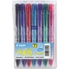 image:imagePilot FriXion Clicker Erasable Refillable amp Retractable Gel Ink Pens Fine Point Erasable Pens Fine Tip 07mm 7 Count Pack of 1 PouchMulticolor