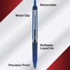 image:imagePilot Precise V5 RT Refillable amp Retractable Rollerball Pens Extra Fine Point Pens 05 mm Black Pack of 12  Ideal for School Journaling amp Office WritingBlue