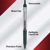 image:imagePilot Precise V5 RT Refillable amp Retractable Rollerball Pens Extra Fine Point Pens 05 mm Black Pack of 12  Ideal for School Journaling amp Office WritingBlack