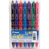 image:imagePilot FriXion Clicker Erasable Refillable amp Retractable Gel Ink Pens Fine Point Erasable Pens Fine Tip 07mm 7 Count Pack of 1 PouchFine