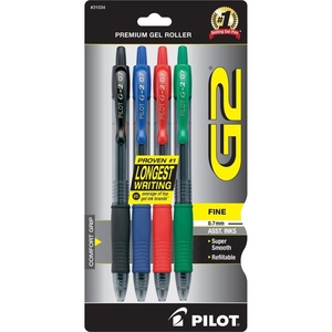 image:imagePILOT G2 Premium Refillable and Retractable Rolling Ball Gel Pens Fine Point Black Ink 4Pack 31057Assorted Classic