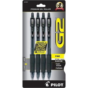 image:imagePILOT G2 Premium Refillable and Retractable Rolling Ball Gel Pens Fine Point Black Ink 4Pack 31057Black