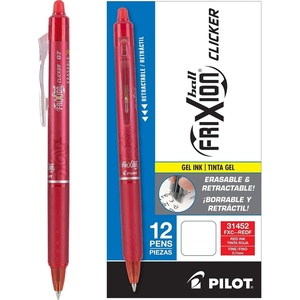 image:imagePilot FriXion Clicker Erasable Gel Pens Fine Point Pens 07 mm Pack of 12 Red12 Count Pack of 1