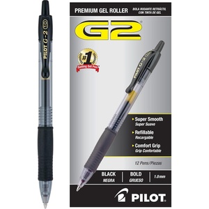 image:imagePilot G2 Premium Gel Roller Pens Bold Point 1 mm Red Pens Pack of 12  Ideal for School Journaling amp Office WritingBlack Ink
