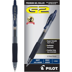 image:imagePilot G2 Premium Gel Roller Pens Bold Point 1 mm Red Pens Pack of 12  Ideal for School Journaling amp Office WritingNavy Ink
