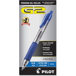 image:imagePilot G2 Premium Gel Roller Pens Extra Fine Point 05 mm Gel Pens Black Ink Pack of 12  Ideal for School Journaling amp Office WritingBlue Ink