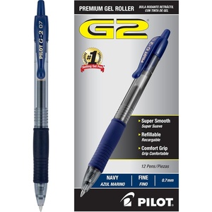 image:imagePilot G2 Premium Gel Roller Pens Fine Point 07 mm Blue Ink Pens Fine Point Pack of 12  Ideal for School Journaling and Office Writing0