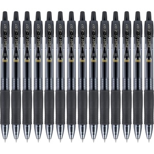 image:imagePilot G2 Premium Gel Roller Pens Fine Point 07 mm Blue Ink Pens Fine Point Pack of 14  Ideal for School Journaling and Office WritingBlack