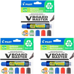 image:imagePilot V Board Master BeGreen Refillable DryErase Markers Medium Chisel Tip Assorted Colors Bundle 15 Count