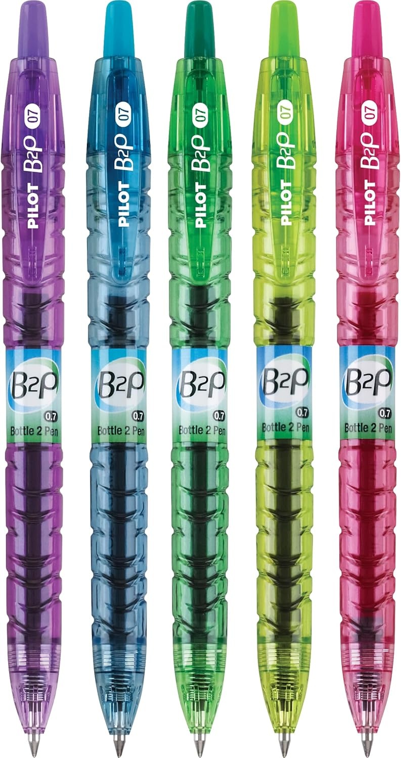 image:imagePilot B2P Colors  Bottle to Pen Refillable amp Retractable Rolling Ball Gel Pens Made From Recycled Bottles Fine Point Assorted Color G2 Inks 07mm 14Pack5 Count Pack of 1
