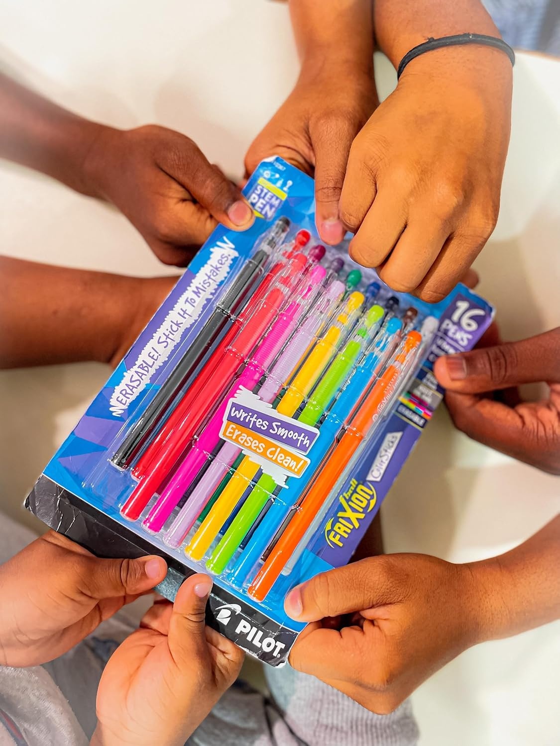 image:imagePilot FriXion ColorSticks Erasable Gel Ink Pens Fine Point 07 mm Assorted Colors Pack of 16 Erasable Pens  Ideal for School Journaling amp Office WritingVibrant 16