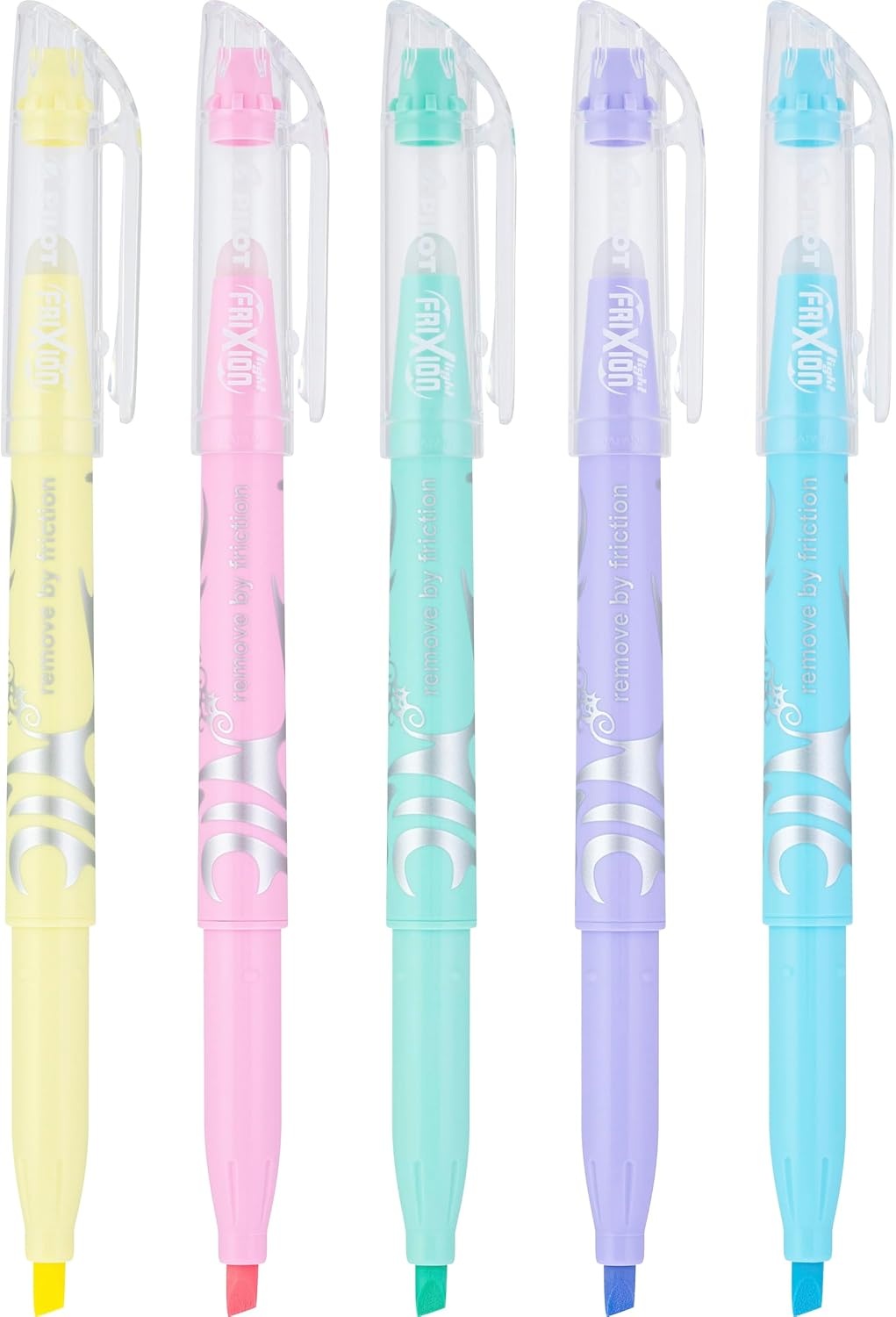 image:imagePilot FriXion Light Pastel Collection Erasable Highlighters Chisel Tip Highlighter Pens Assorted Color Inks 5Pack