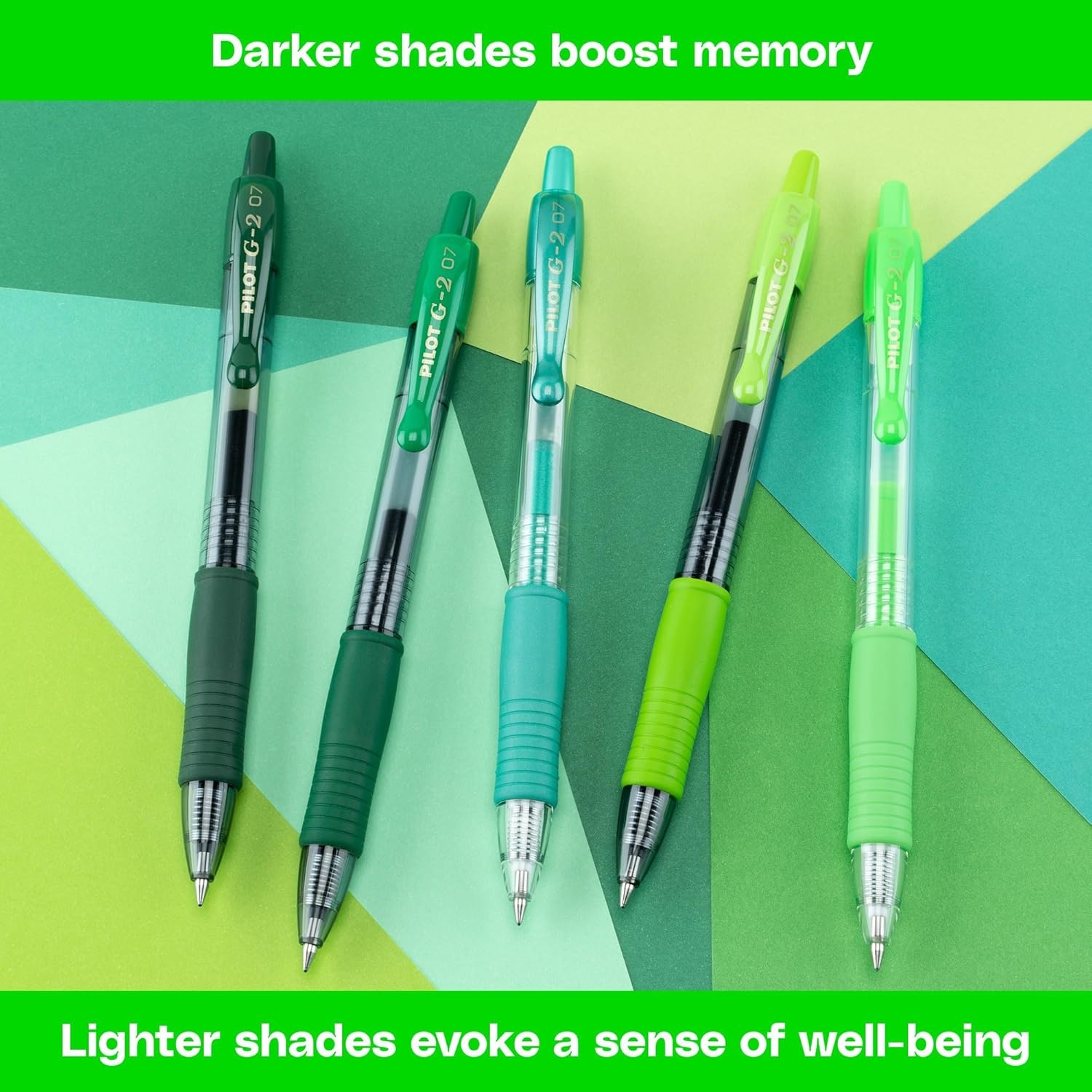 image:imagePilot G2 Premium Gel Roller Pens G2 Boost Red Pens Pack The Colors of Energy 8 Pack Pouch Fine Point 07 mm AssortedAssorted Green