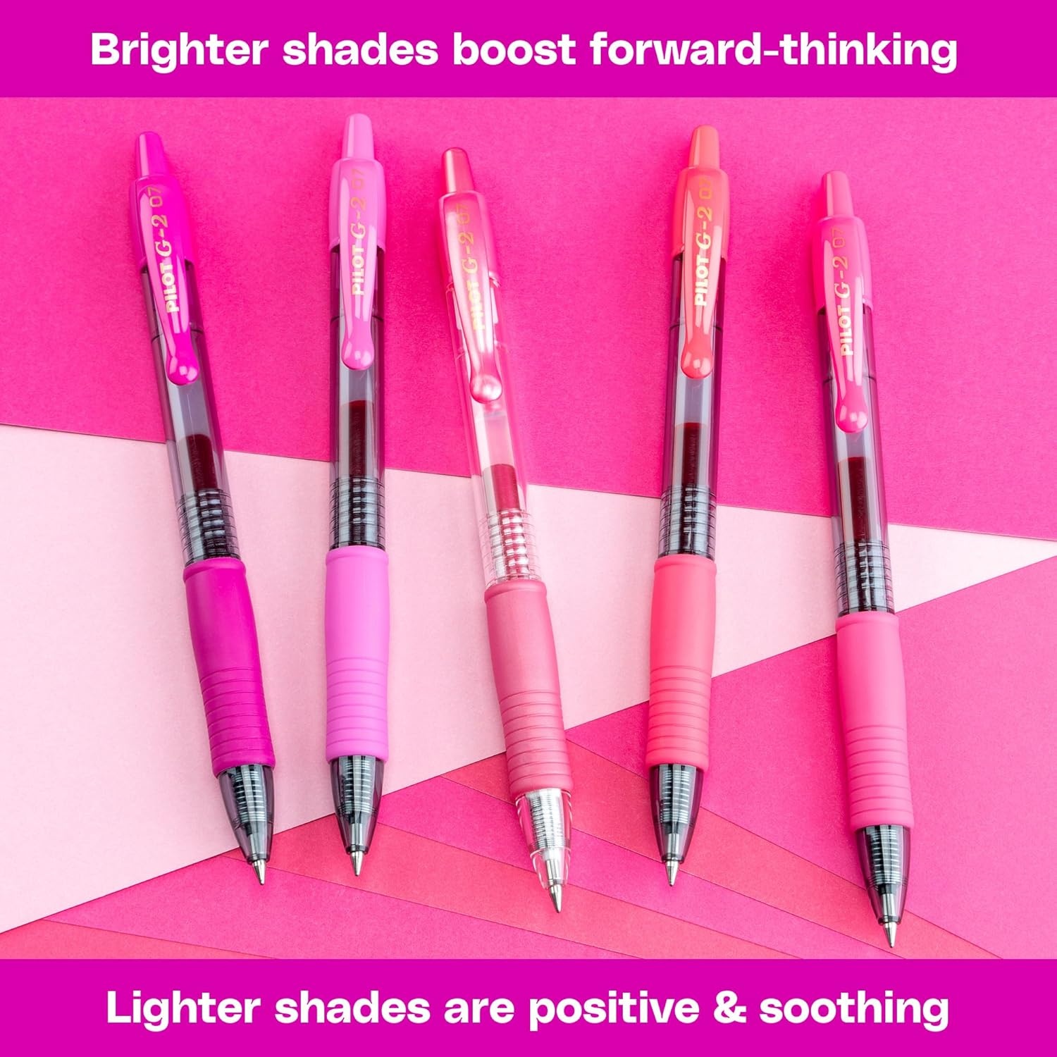 image:imagePilot G2 Premium Gel Roller Pens G2 Boost Red Pens Pack The Colors of Energy 8 Pack Pouch Fine Point 07 mm AssortedAssorted Pink