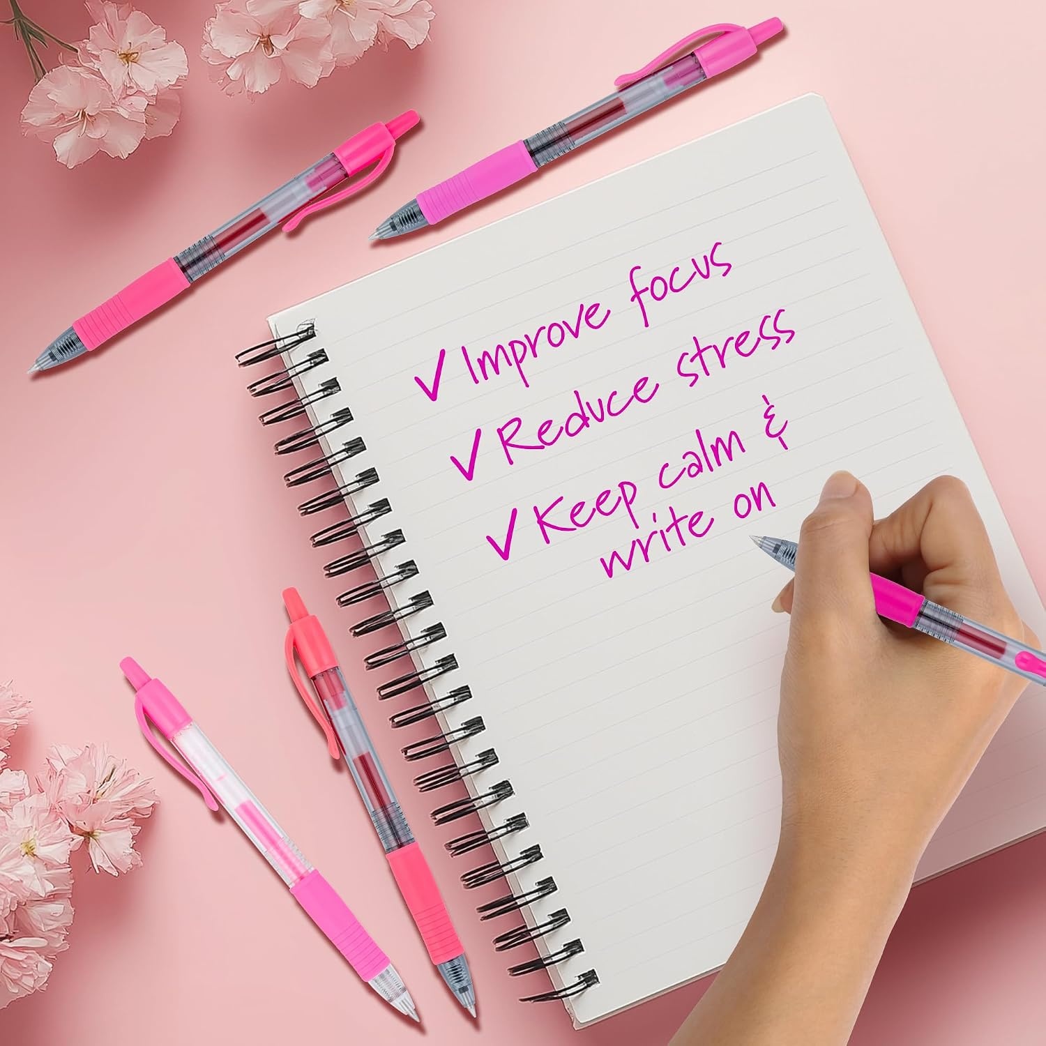 image:imagePilot G2 Premium Gel Roller Pens G2 Boost Red Pens Pack The Colors of Energy 8 Pack Pouch Fine Point 07 mm AssortedAssorted Pink