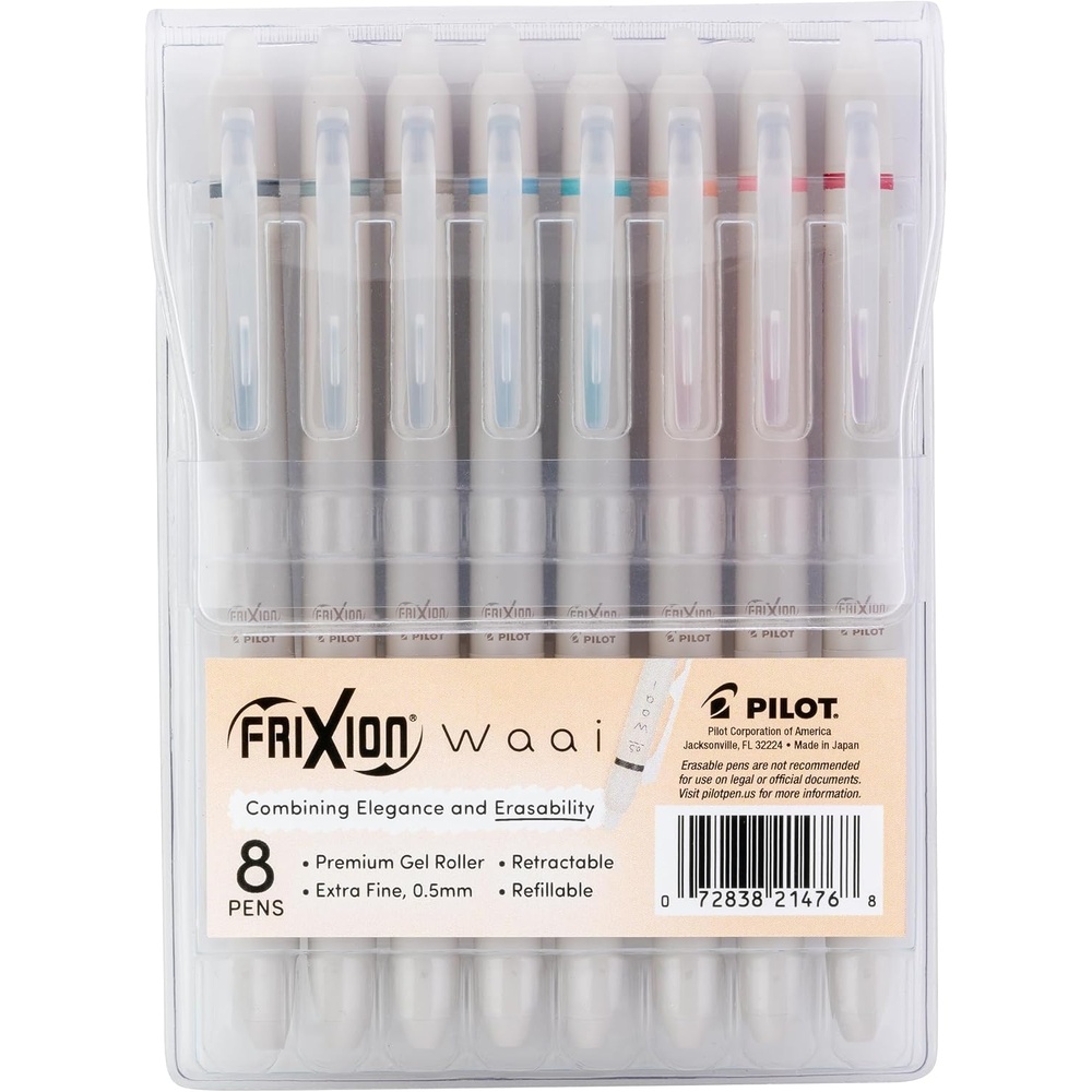image:imagePilot FriXion Waai Erasable Gel Pens 8Pack Pouch Extra Fine Point 05 mm Assorted Colors FriXion Erasable Pens  For School Journaling amp Office Writing