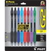 image:imagePilot G2 Pens Premium Refillable And Retractable Gel Ink Pens Fine Point 07mm 8 Colors 8 CountAssorted Bright