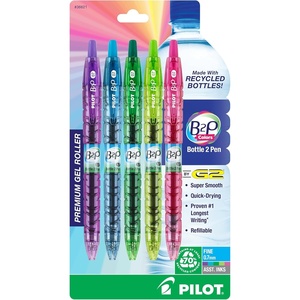image:imagePilot B2P Colors  Bottle to Pen Refillable amp Retractable Rolling Ball Gel Pens Made From Recycled Bottles Fine Point Assorted Color G2 Inks 07mm 14Pack5 Count Pack of 1