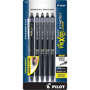 image:imagePilot FriXion Synergy Clicker Erasable Refillable Retractable Gel Ink Pens Extra Fine Point 05 mm Pack of 10 Assorted Colors FriXion Erasable Pens 05  Ideal for School amp Office WritingBlack 5