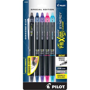 image:imagePilot FriXion Synergy Clicker Erasable Refillable Retractable Gel Ink Pens Extra Fine Point 05 mm Pack of 10 Assorted Colors FriXion Erasable Pens 05  Ideal for School amp Office WritingAssorted 5