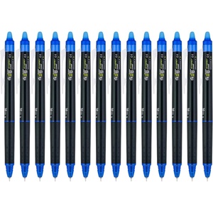 image:imagePilot FriXion Synergy Clicker Erasable Refillable Retractable Gel Ink Pens Extra Fine Point 05 mm Pack of 14 Blue FriXion Erasable Pens 05  Ideal for School amp Office WritingBlue