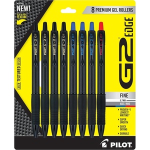 image:imagePilot G2 Edge Premium Gel Roller Pens Fine Point 07 mm Gel Pens Black Ink Pack of 8 Count Pack of 1  Ideal for School Journaling amp Office WritingAssorted 8