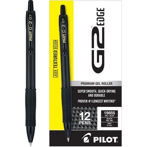 image:imagePilot G2 Edge Premium Gel Roller Pens Fine Point 07 mm Gel Pens Black Ink Pack of 8 Count Pack of 1  Ideal for School Journaling amp Office WritingBlack 12