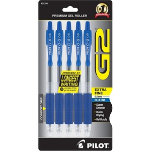 image:imagePilot G2 Premium Refillable amp Retractable Rolling Ball Gel Pens Fine Point 07 mm 6 Black amp 4 Blue Ink Pens 10PackBlue